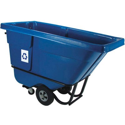 Recyclable Rotomolded Tilt Truck, Rectangular, Plastic, 850 lb. Cap., Blue