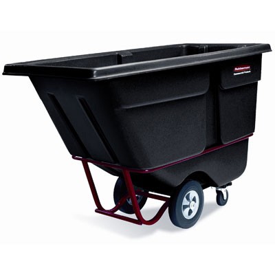 Rotomolded Tilt Truck, Rectangular, Plastic, 1400-lb Cap., Black