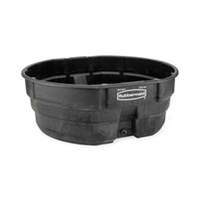 Structural Foam Livestock Tank, 300 gal, Oval, Black