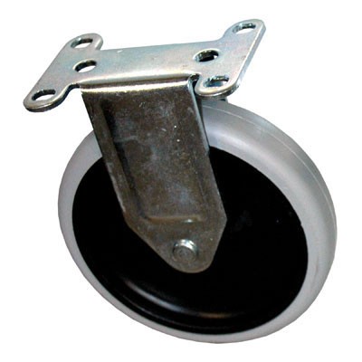 Replacement Fixed-Position Casters, Bayonet, 5in Wheel, Black