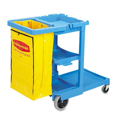 Janitor Cart 2000 W/ Vinyl Zip Bag 46x21.8x38.4 BLUE 6173-88