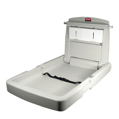 Vertical Wall-Mountable Baby Changing Station, Light Platinum