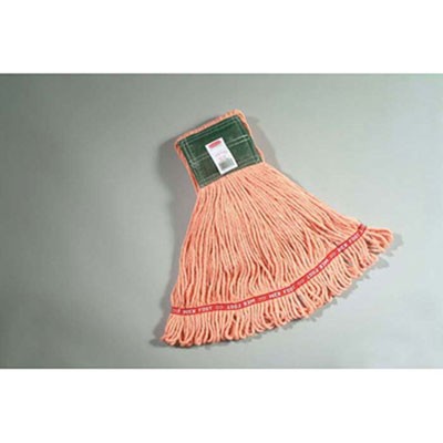 Web Foot Wet Mop, Orange, Medium, Looped End, Cotton/Synthetic Blend