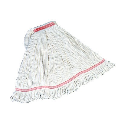 Swinger Loop Wet Mop Heads, Cotton/Synthetic, White, Medium