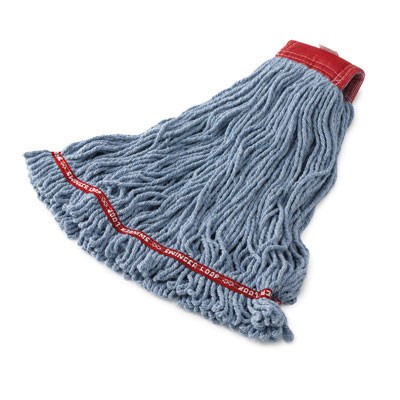 Swinger Loop Wet Mop Heads, Cotton/Synthetic, Blue, Large 6/CS