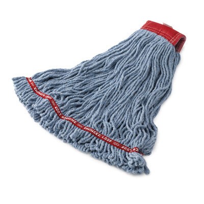 Swinger Loop Wet Mop Heads, Cotton/Synthetic, Blue, Large