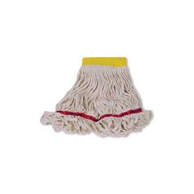 Swinger Loop Wet Mop Heads, Cotton/Synthetic, White, Medium