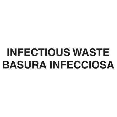 Medical Decal, "Infectious Waste", 10x4, White