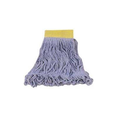 Super Stitch Looped-End Wet Mop Head, Cotton/Synthetic, Small Size, Blue