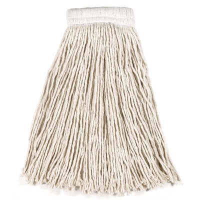 Economy Cotton Mop Heads, Cut-End, White, 16 oz, 5-In White Headband