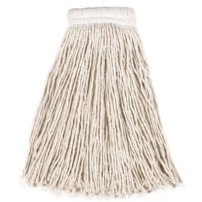 Economy Cotton Mop Heads, Cut-End, White, 16 oz, 5-In White Headband