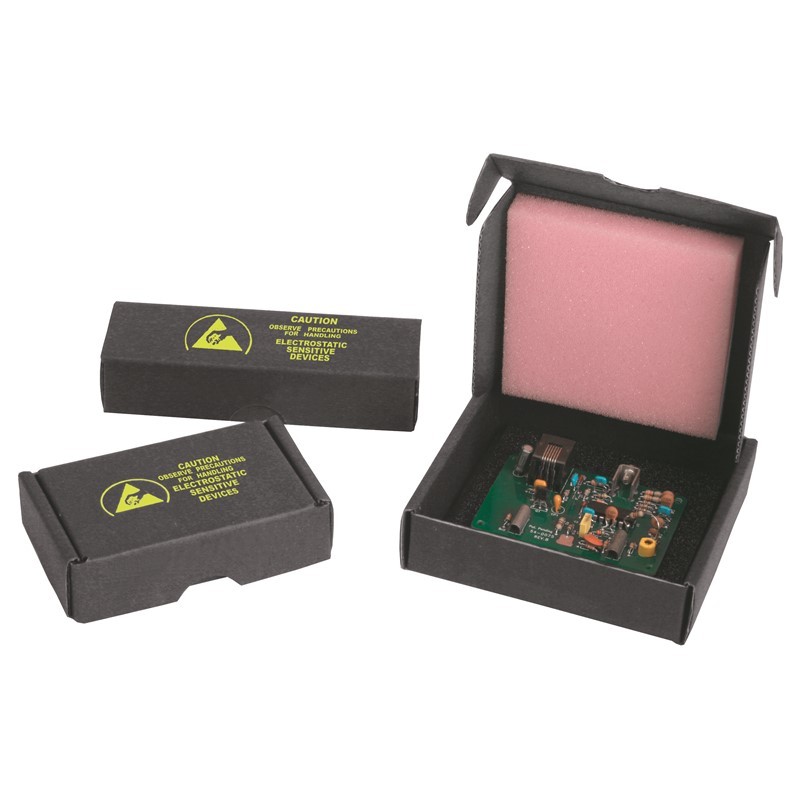 RELF 2.5x1.25x1 ESD Component Shipper W/Foam Pink Antistatic