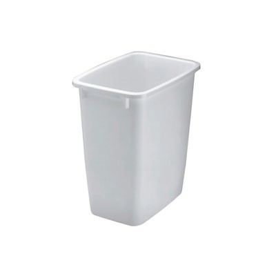 Open-Top Wastebasket, Rectangular, Plastic, 5 1/4 gal, Bisque