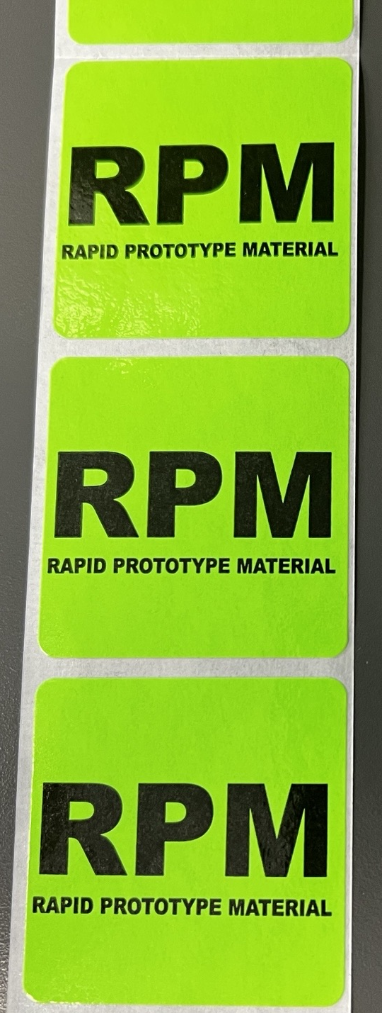 Label 2x2 "RPM" Black 1000/RL