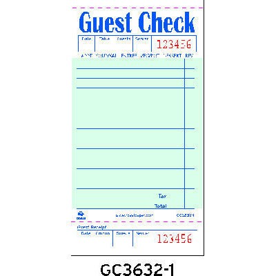 Guest Check Book, 3 1/2x6 7/10