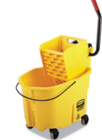 Mop Bucket/Wringer Combo WaveBrake 2.0, Side-Press, 35 qt. Plastic, Yellow