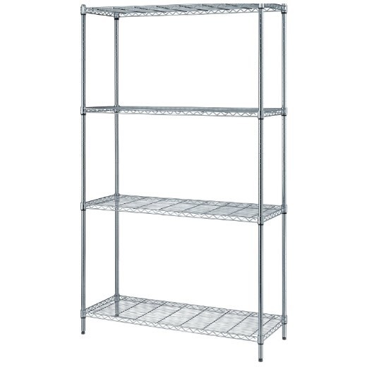 Quantum 1 box wire shelving 4-shelf units - chrome 18" x 42" x 72"