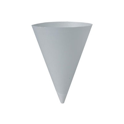 Bare Treated Paper Cone Water Cups, 7 oz., White, 250/Bag