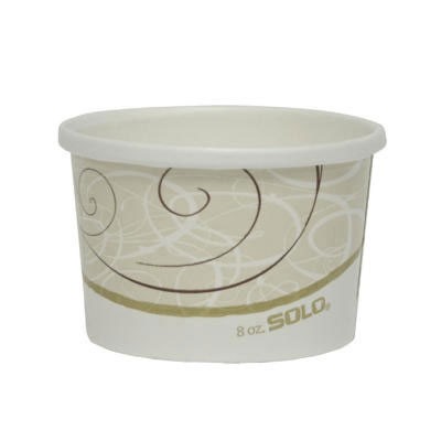 Flexstyle Double Poly Paper Containers, 8 oz, Symphony Design, 25/Pack