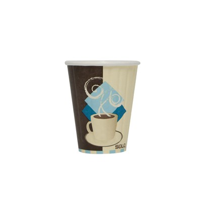 Duo Shield Insulated Paper Hot Cups, 8 oz., Hot, Tuscan Café Design