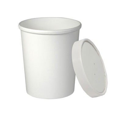 Flexstyle Double Poly Food Combo Pack, 32 oz, White, 25/Pack