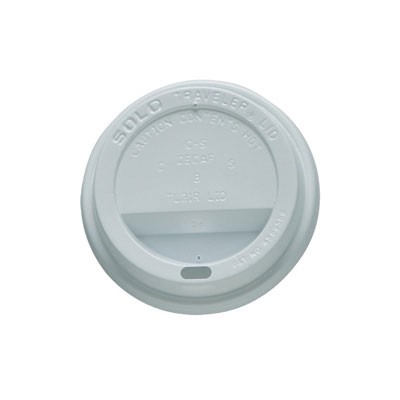 Traveler Drink-Thru Lid, Fits 10oz Cups, White