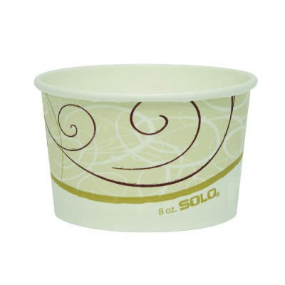 Single Poly Paper Food Container, 8 oz, Symphony Design, 50/Pack