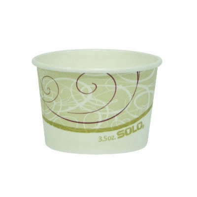 Single Poly Paper Food Container, 3.5 oz, Symphony Design, 60/Pack