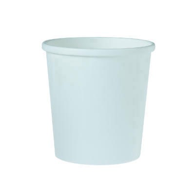 Double Poly Paper Food Container, Squat, White, 16 oz, 25/Pack