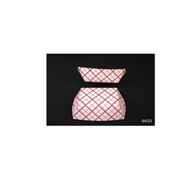Food Baskets, Paperboard, Red/White Check, 10-Lb Capacity