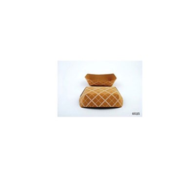 Food Trays, Paperboard, Brown/White Check, 3-Lb Capacity