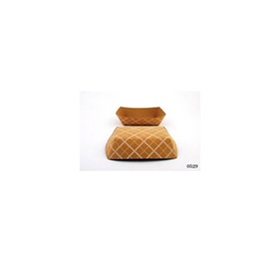Food Trays, Paperboard, Brown/White Check, 5-Lb Capacity