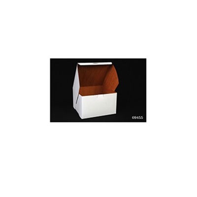 Tuck-Top Bakery Boxes, Paperboard, White, 8x8x5