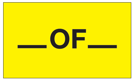 Label 3x5 ___OF___ Yellow 500/RL