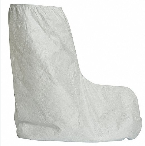 Boot Cover Tyvek Elastic Opening and Ankle PVC Sole 17" White 100/PR/CS