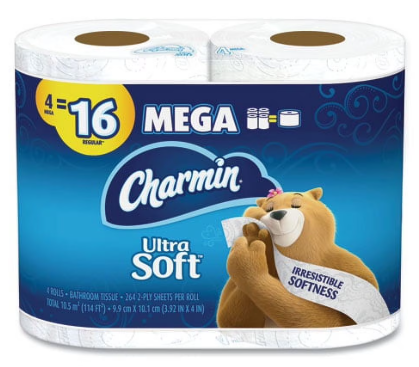 Tissue Toilet 4x3.92 2Ply Charmin 142SHT/RL 4RL/PK 12PK/CS