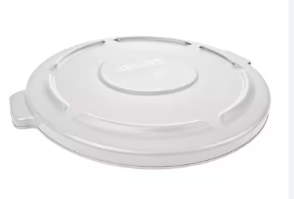 Round Brute Lid for 55 Gal Containers, White, Plastic