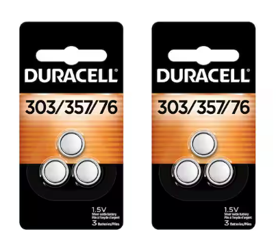 Batteries 303/357 Button Duracell 6/BOX