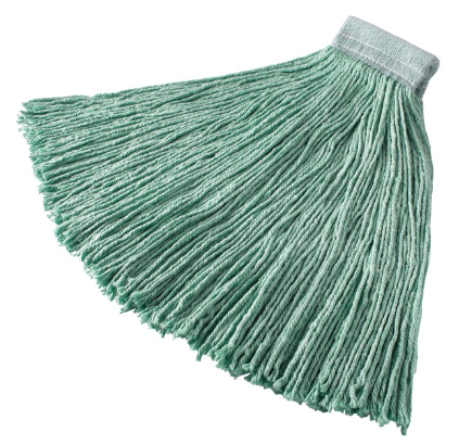 Specialty Synthetic Blend Mop Heads, Cut-End, 24oz, Lime Green