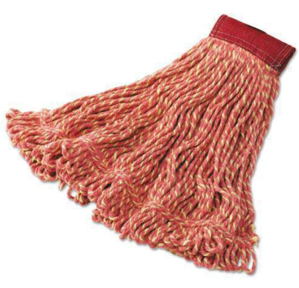 Super Stitch Blend Mop Heads, Cotton/Synthetic, Red, Medium