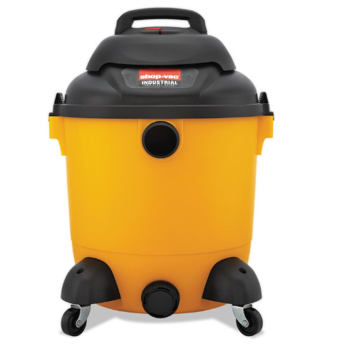 Industrial Wet/Dry Vacuum, 12gal, 2.5hp, Yellow/Black