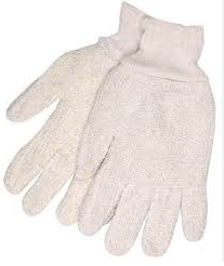 Terry Cloth Seamless Gloves, Loop-Out, 18 oz., KW, Natural Size Large