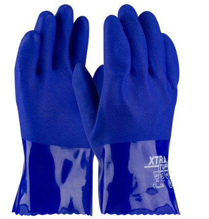 XtraTuff, Oil Resistant Supported PVC, Bl, Rough, Clr PVC Cuff, 25 In Size X-Large