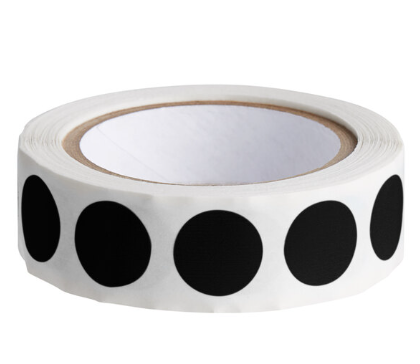 Label 1/2" Black Inventory Circle" 500/RL