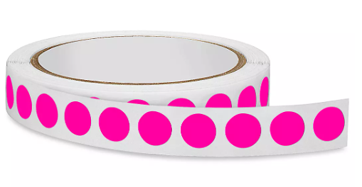 Label 1/2" Pink Inventory Circle" 500/RL