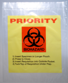Bag Poly 6x9 2Mil Ziplock w/Print Yellow Tint (Biohazard) 1000/CS