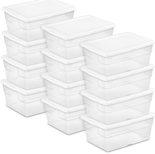 Tote 6 qt.  Quart Clear Stacking Storage Container Tub (12/CS)