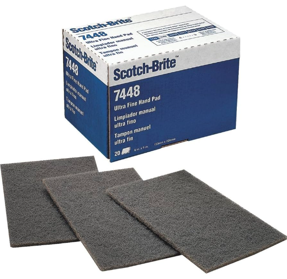Scotch Brite Pads 6 x 9 Ultra Fine Grade 3M Grey 60/CS (BULK)