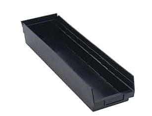 BIN BOX, ESD, 18x8x4.5 CORR BLACK CONDUCTIVE