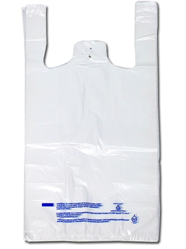 Bag Poly Gusset 12x6x23 0.65Mil White Plastronic T-Shirt 1000/CS